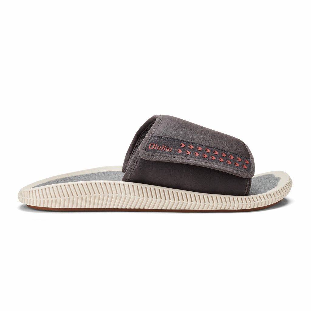 Olukai Men's Ulele Olu Slide - Pavement / Poi US519-873